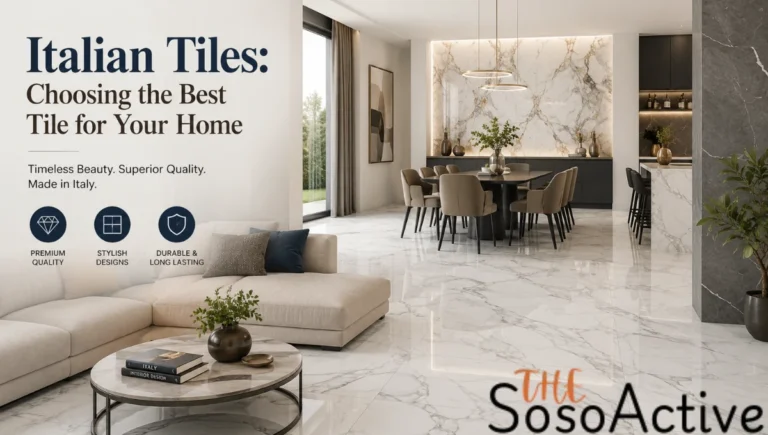 Italian Tiles: Choosing the Best Tile for Your Home – modern luxury living room and dining area featuring premium Italian marble floor tiles with elegant interior design.